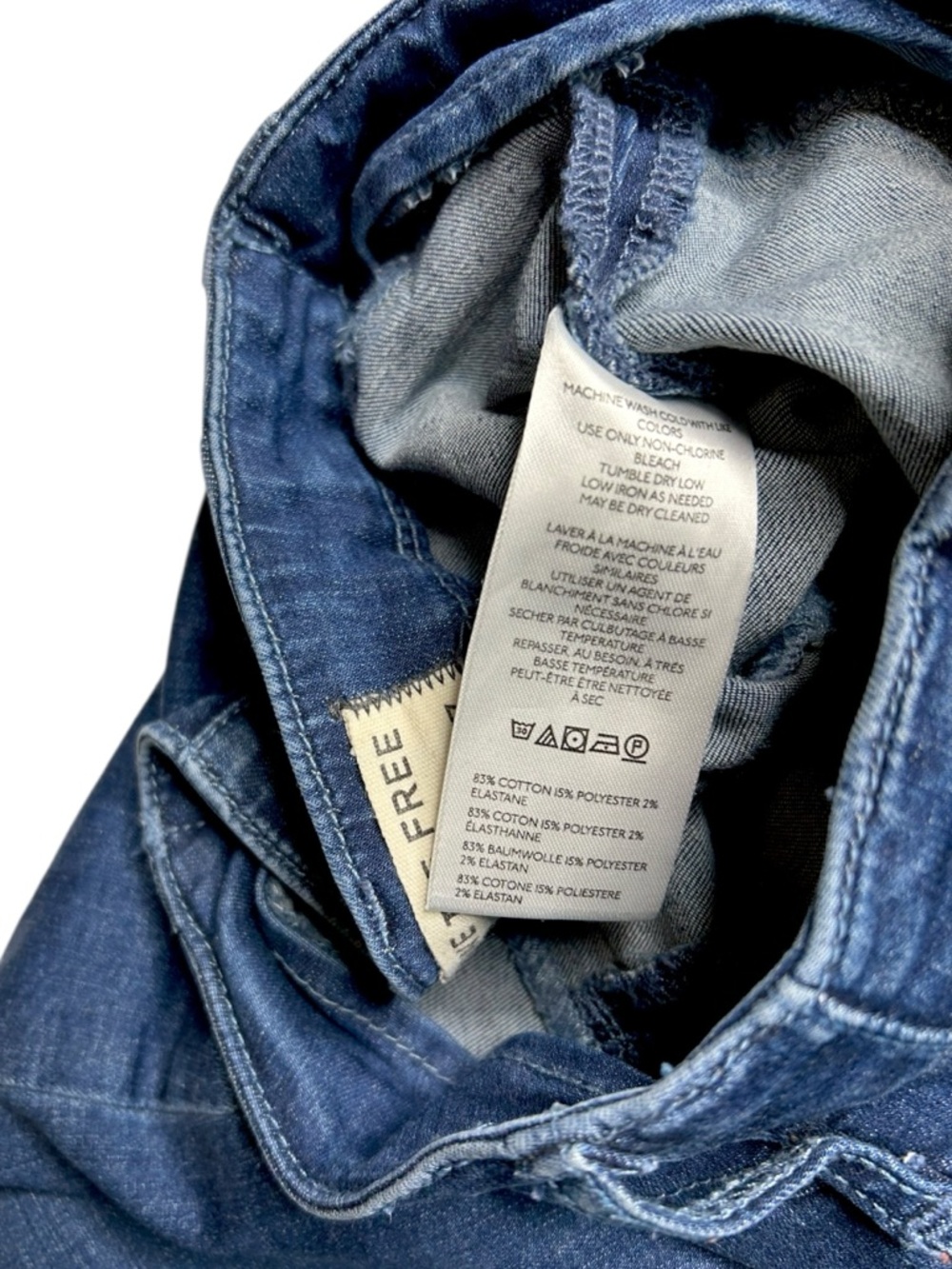 Free People We The Free Libre Wide Leg Jeans Dark Wash High Rise Sz 27 - Picture 9 of 13